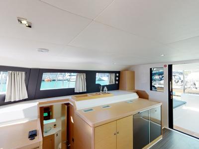 Galley of Vittoria, a Dufour 48 Catamaran catamaran at Olbia, Italy