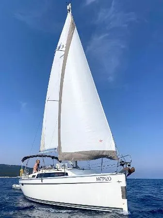 Exterior view of BRIZO, a Bavaria 33 Cruiser sailboat at Municipal Unit of Ellomenos, Greece