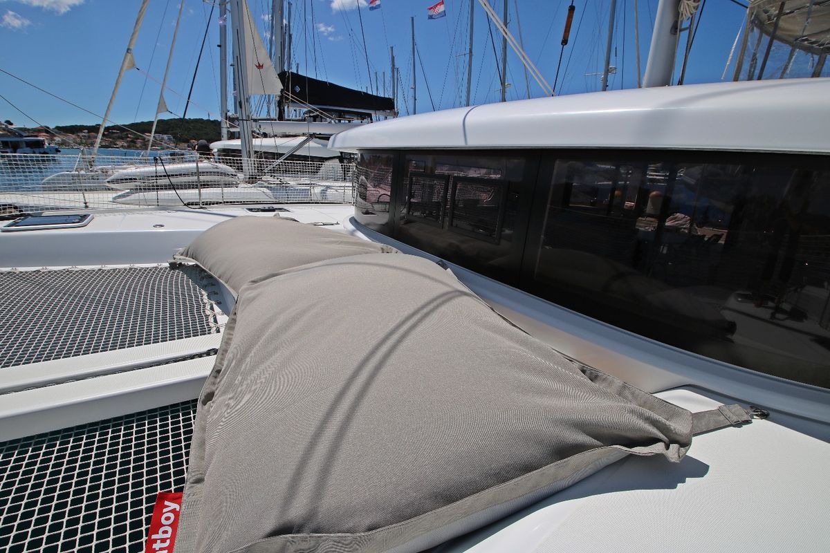 Deck of Sailing Breeze, a Lagoon 42 OW catamaran at Općina Rogoznica, Croatia