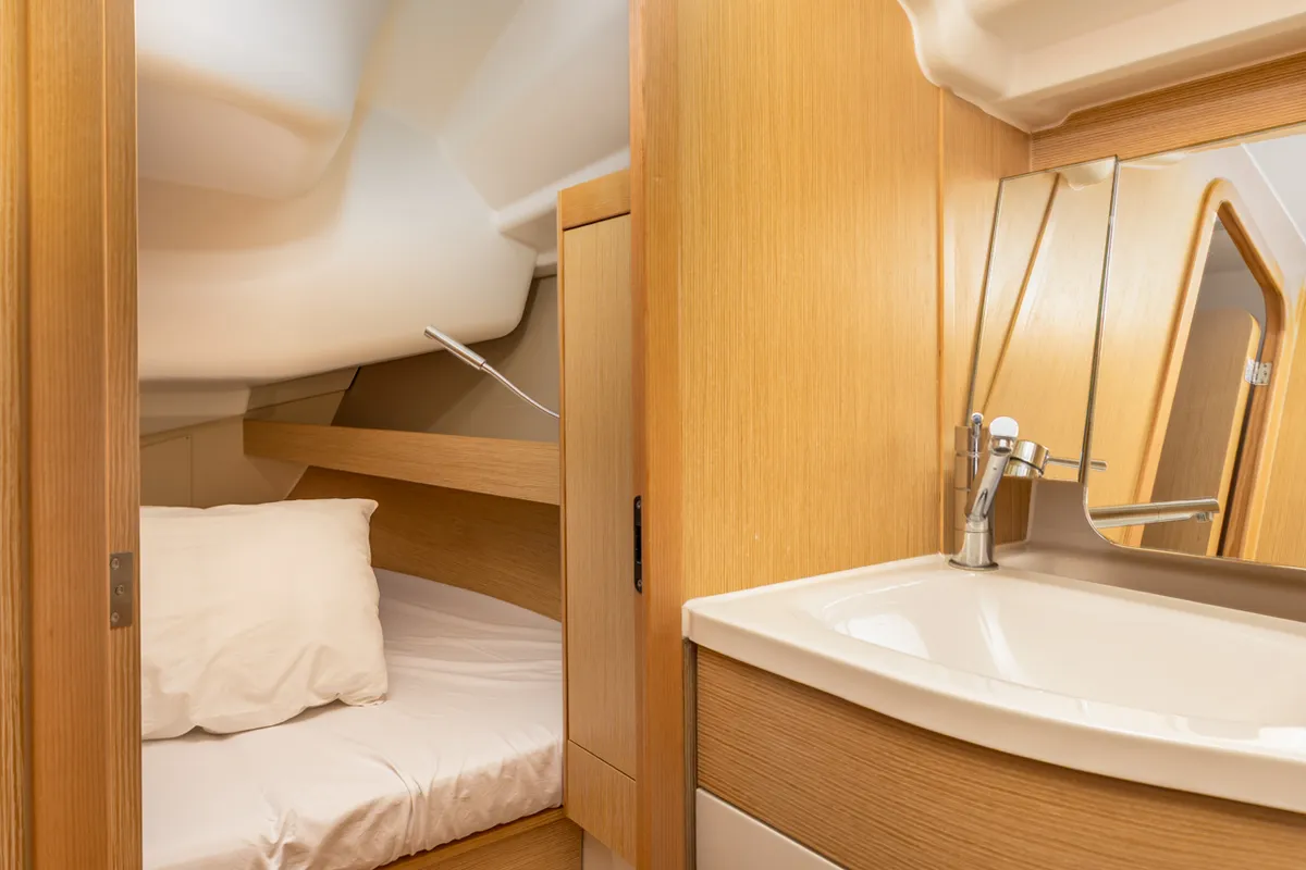 Cabin on Bubba Gump, a Dehler 38 SQ sailboat at Punat, Croatia