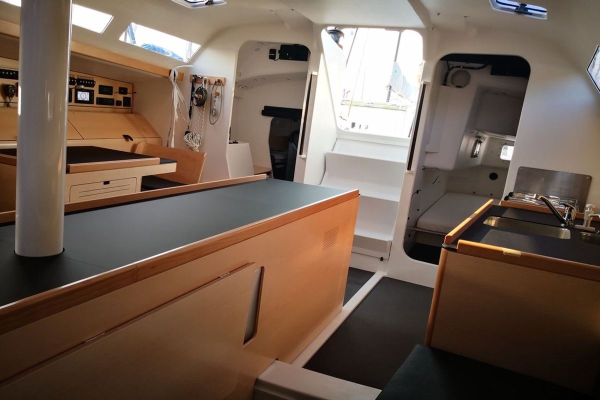 Salon of Raceberry, a Pogo Structures Pogo 12.50 sailboat at Grad Pula, Croatia