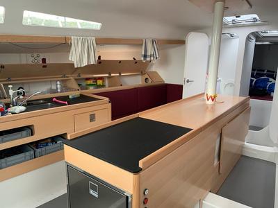 Galley of Raceberry, a Pogo Structures Pogo 12.50 sailboat at Grad Pula, Croatia