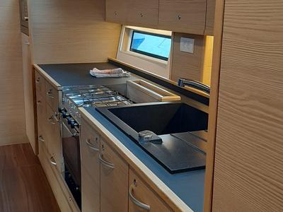 Galley of EL PATRON, a D&D Kufner 54 sailboat at Grad Trogir, Croatia