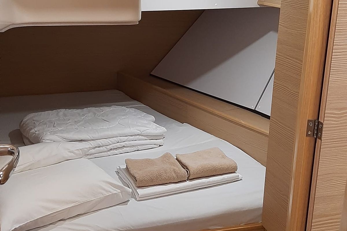 Cabin on EL PATRON, a D&D Kufner 54 sailboat at Grad Trogir, Croatia