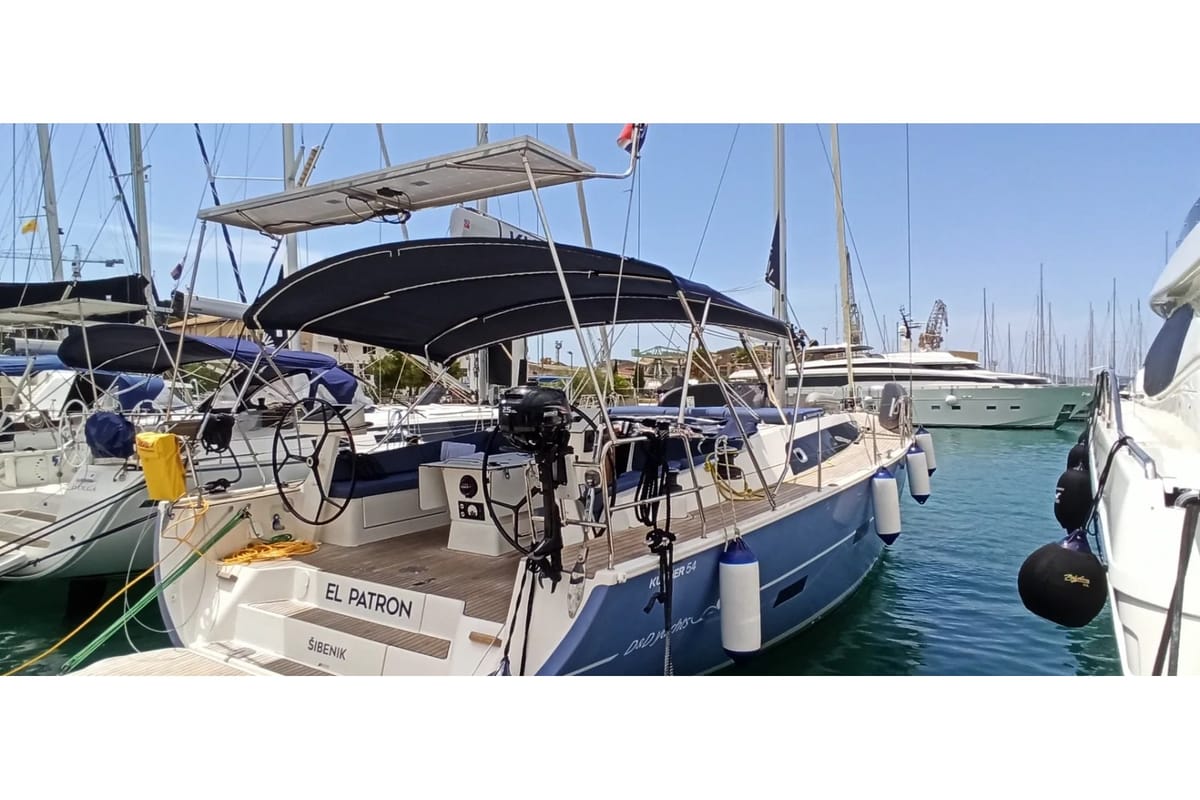 Exterior view of EL PATRON, a D&D Kufner 54 sailboat at Grad Trogir, Croatia