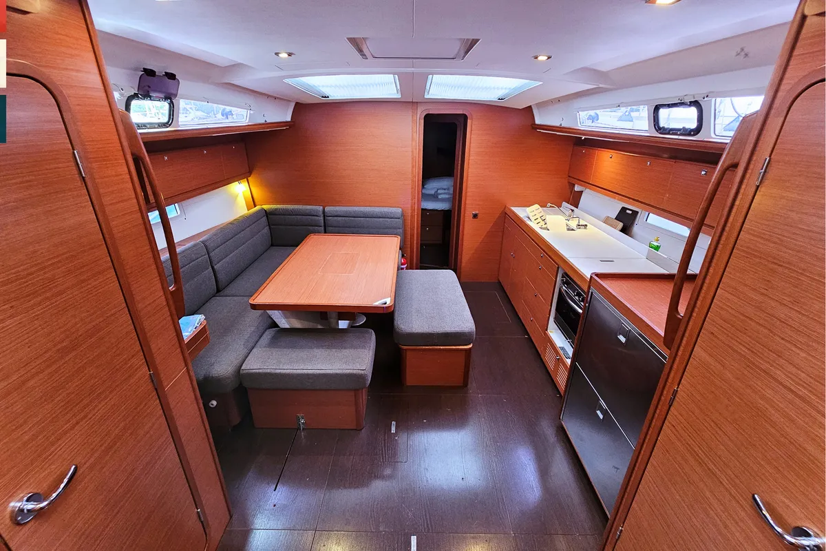Salon of Rubato, a Dufour 460 GL sailboat at Grad Kaštela, Croatia