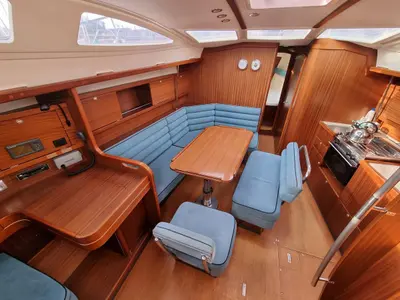 Salon of Madera, a Delphia Yachts Delphia 40.3 sailboat at Gdańsk, Poland