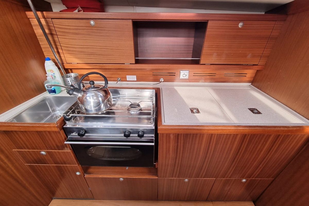 Galley of Madera, a Delphia Yachts Delphia 40.3 sailboat at Gdańsk, Poland