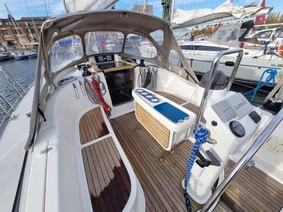 Cockpit of Madera, a Delphia Yachts Delphia 40.3 sailboat at Gdańsk, Poland