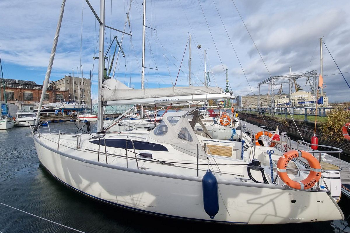Exterior view of Madera, a Delphia Yachts Delphia 40.3 sailboat at Gdańsk, Poland