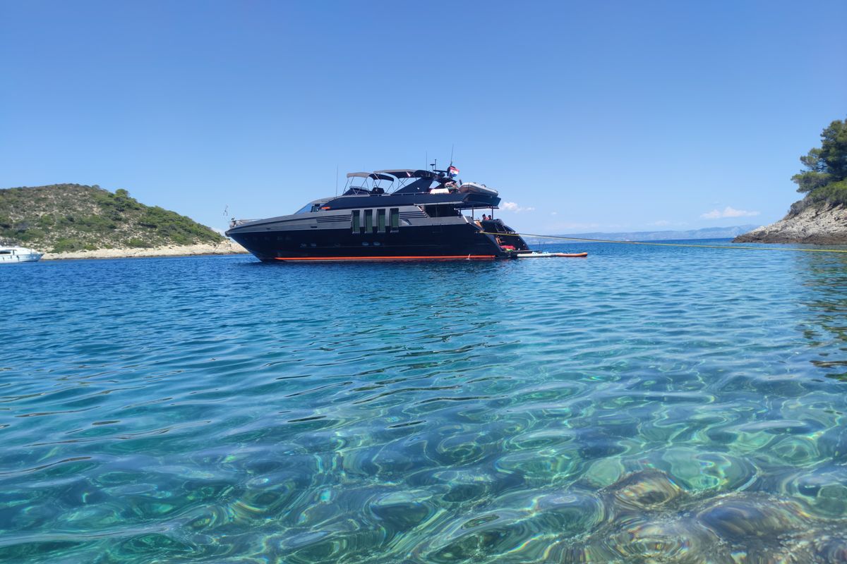 Exterior view of Marshall, a Posillipo Technema 82 yacht at Split, Croatia