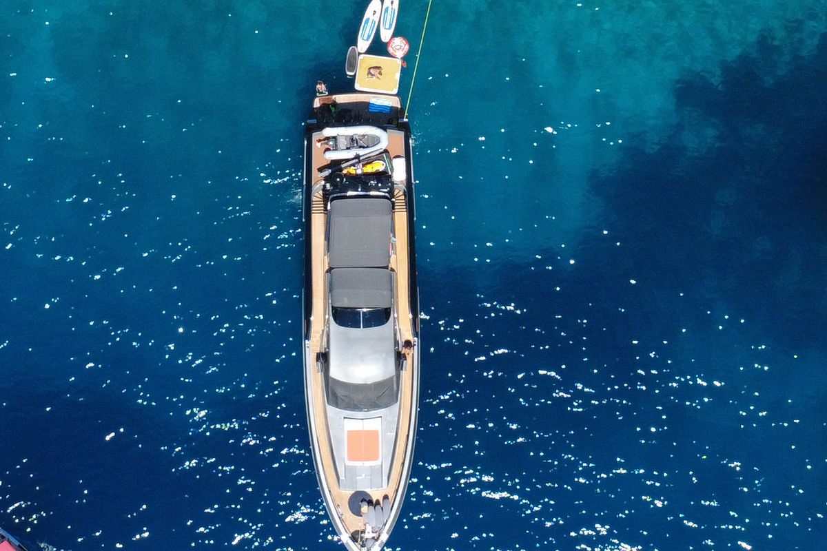 Exterior view of Marshall, a Posillipo Technema 82 yacht at Split, Croatia