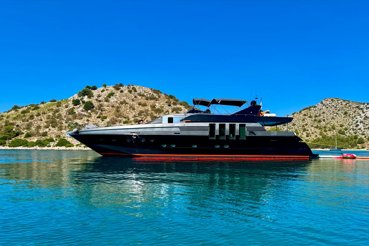 Exterior view of Marshall, a Posillipo Technema 82 yacht at Split, Croatia