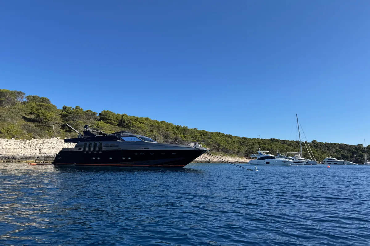 Exterior view of Marshall, a Posillipo Technema 82 yacht at Split, Croatia