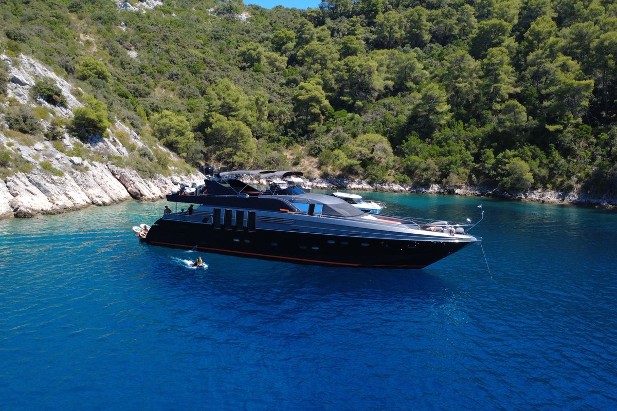 Exterior view of Marshall, a Posillipo Technema 82 yacht at Split, Croatia