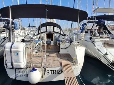 Cockpit of Strizh, a Cobra Yachts Cobra 41 sailboat at Grad Šibenik, Croatia