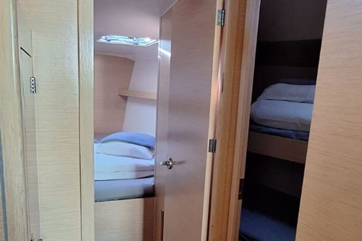 Cabin on Strizh, a Cobra Yachts Cobra 41 sailboat at Grad Šibenik, Croatia