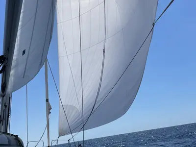 Deck of Freebe, a Hanse Yachts Hanse 460 sailboat at Grad Pula, Croatia