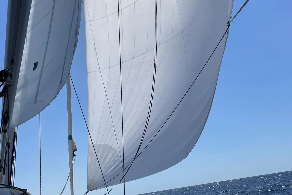 Deck of Freebe, a Hanse Yachts Hanse 460 sailboat at Grad Pula, Croatia