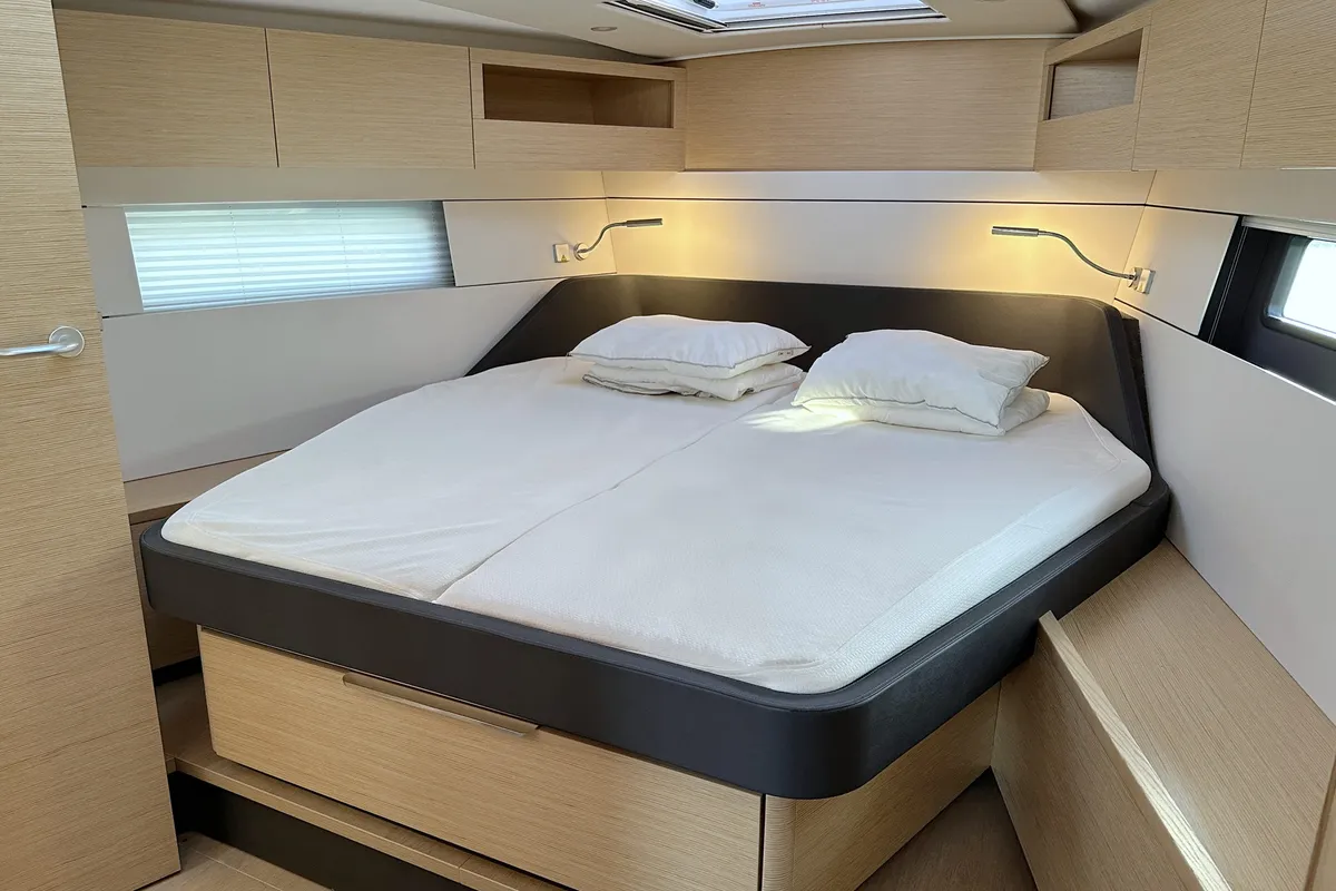 Cabin on Freebe, a Hanse Yachts Hanse 460 sailboat at Grad Pula, Croatia