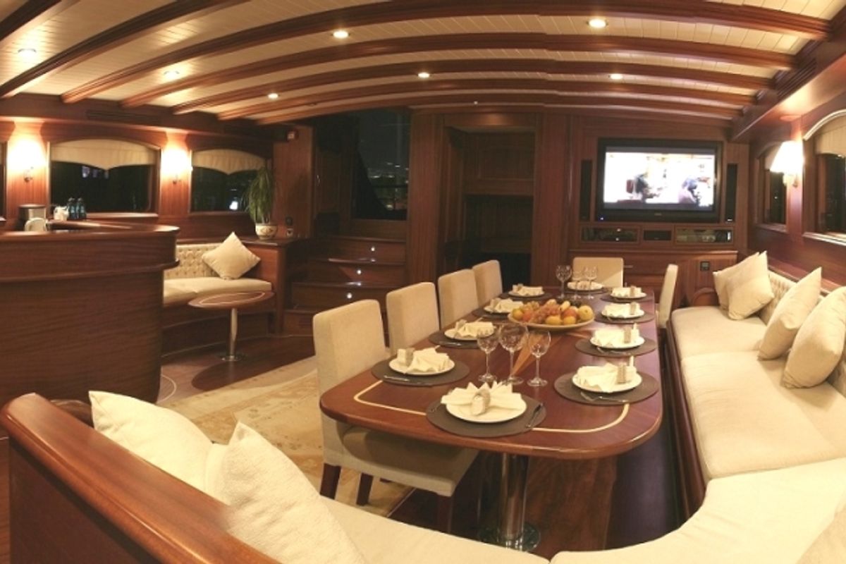 Salon of Caner 4, a Custom Made Caner 4 yacht at Bodrum, Turkey