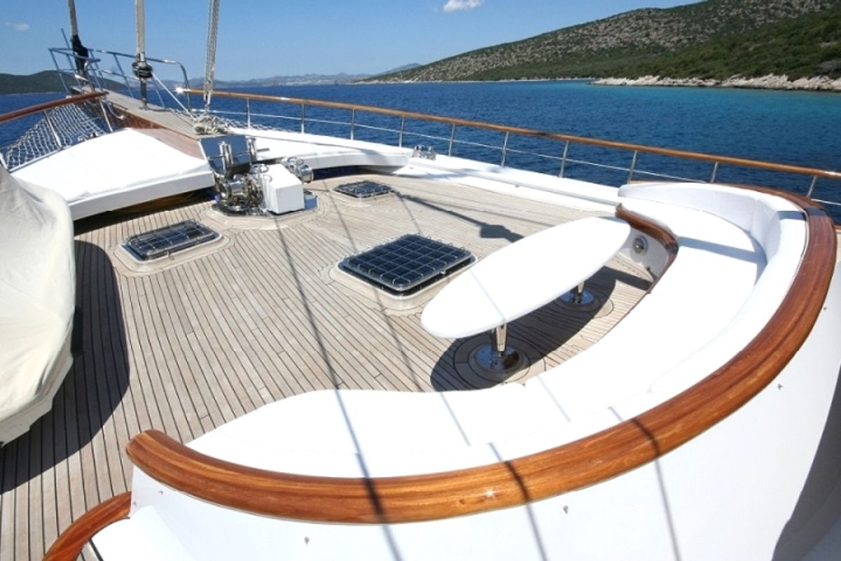 Deck of Caner 4, a Custom Made Caner 4 yacht at Bodrum, Turkey