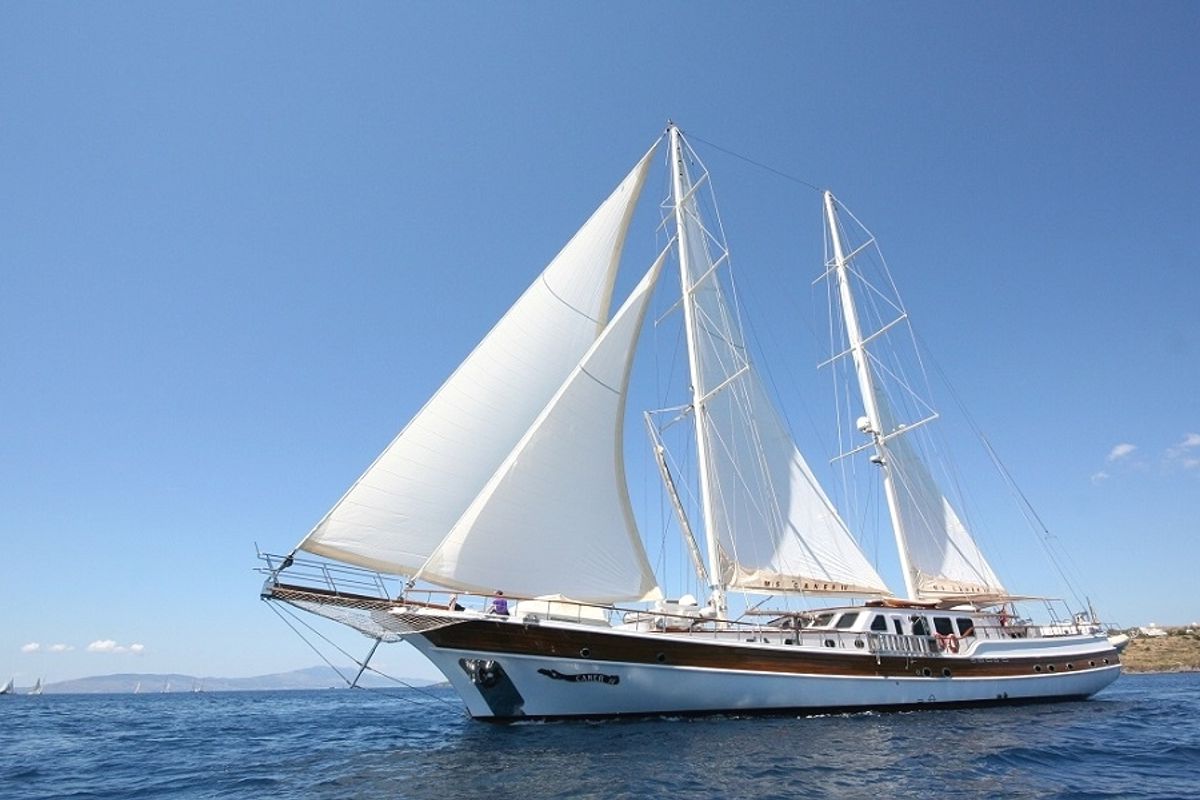 Exterior view of Caner 4, a Custom Made Caner 4 yacht at Bodrum, Turkey