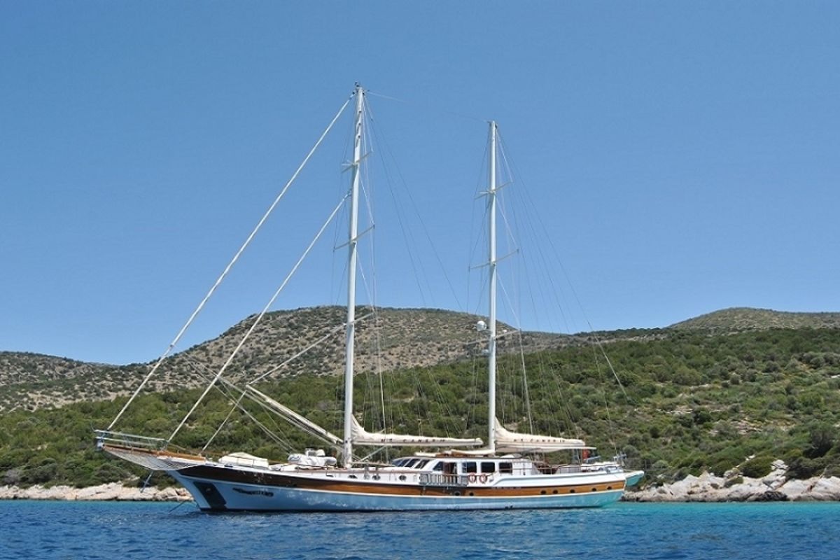 Exterior view of Caner 4, a Custom Made Caner 4 yacht at Bodrum, Turkey