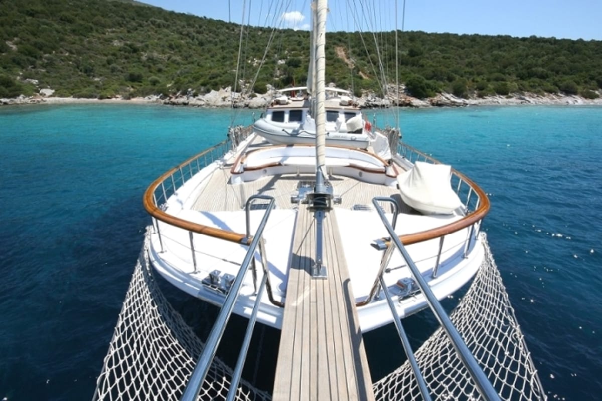 Deck of Caner 4, a Custom Made Caner 4 yacht at Bodrum, Turkey