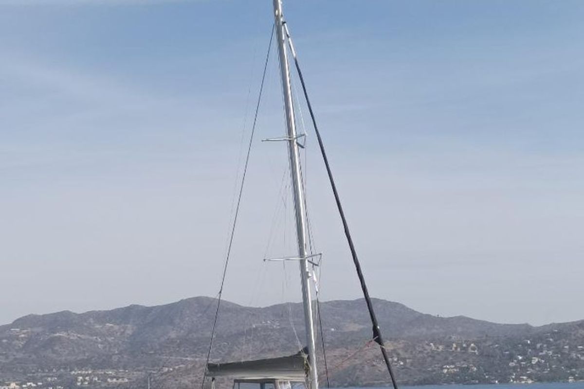 Exterior view of Tramontana, a Lagoon 400 catamaran at Municipal Unit of Nea Peramos, Greece