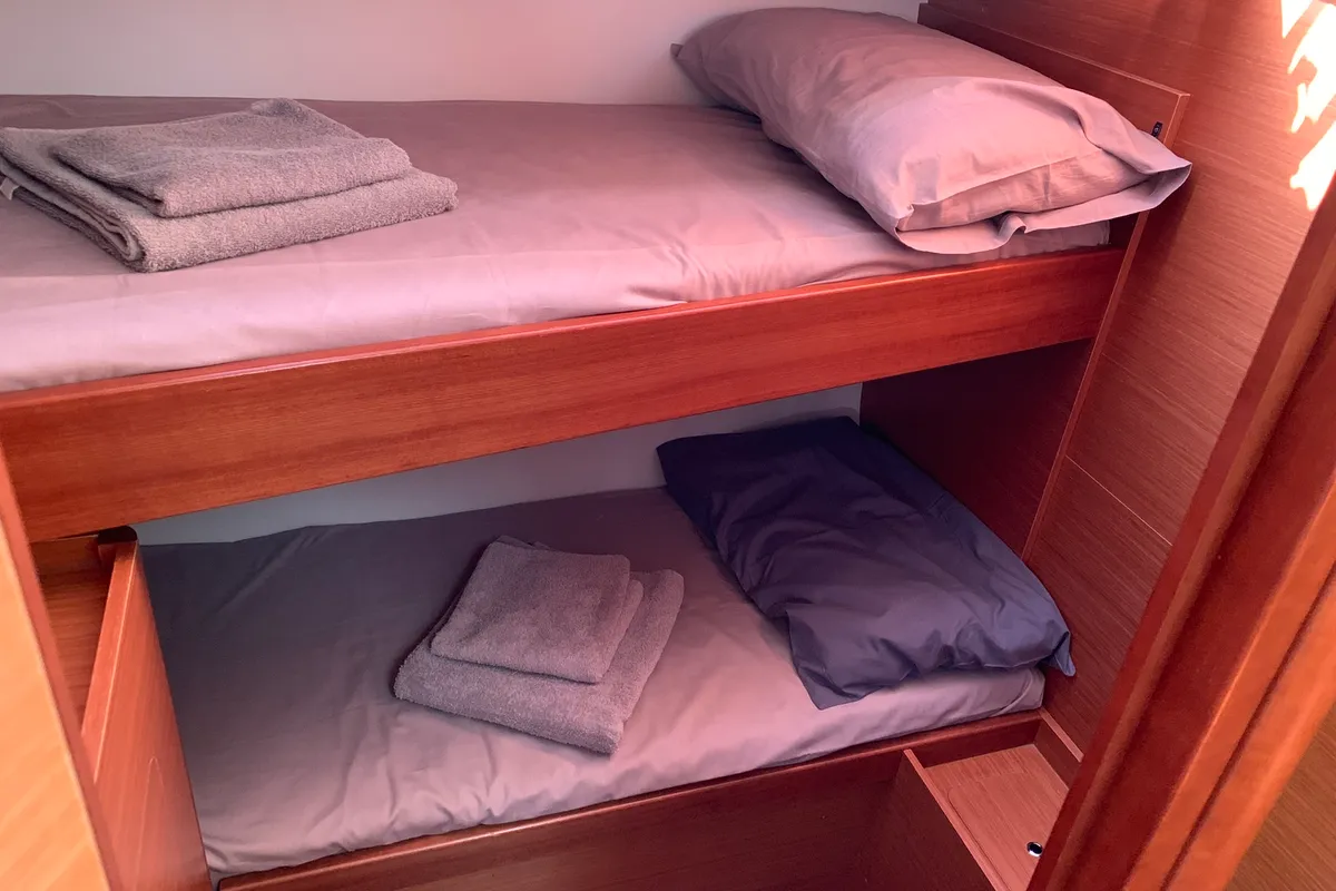 Cabin on Salted Caramel, a Dufour 460 GL sailboat at Lavreotiki Municipal Unit, Greece