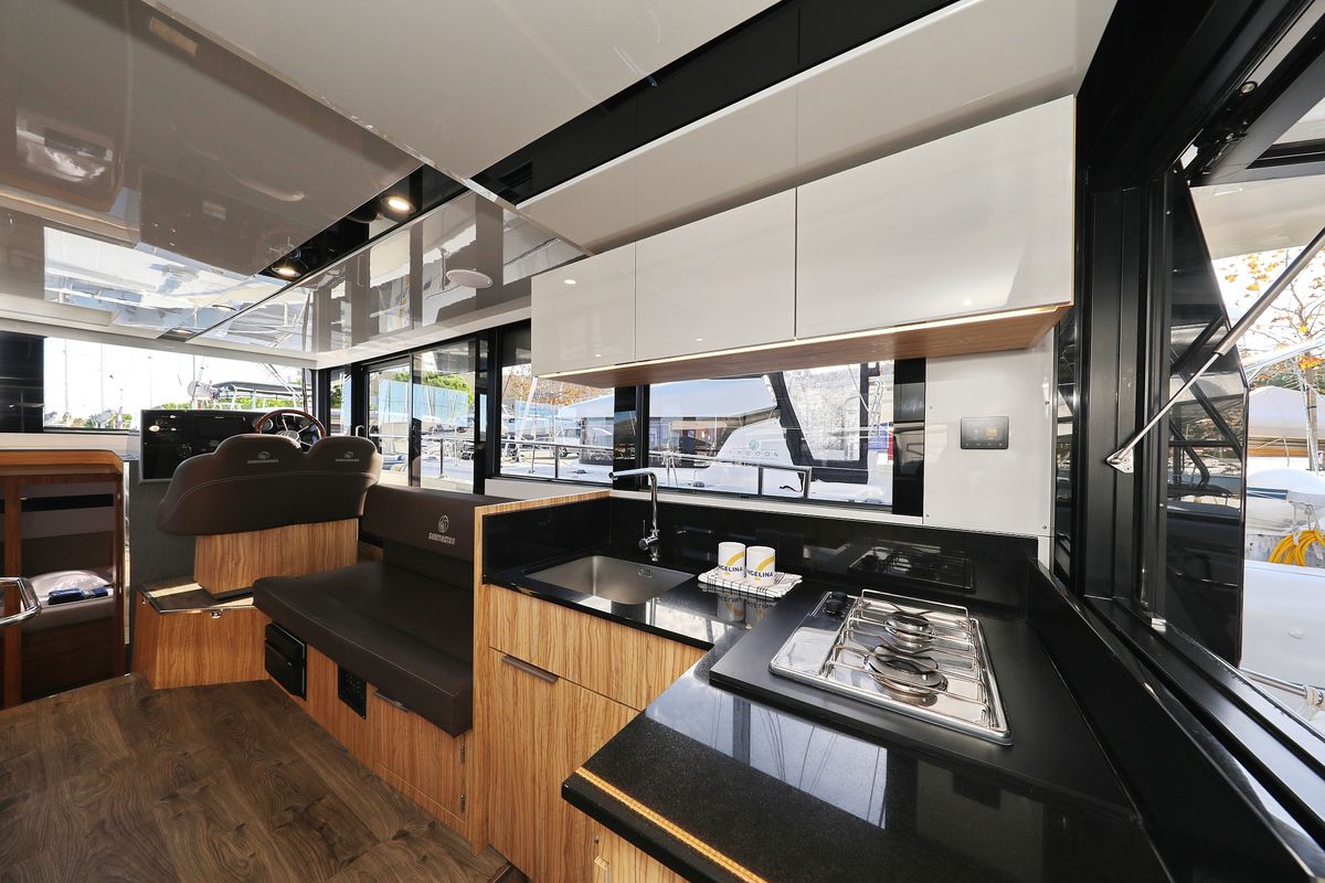 Galley of Fortuna, a Cobra Yachts Seamaster 45 yacht at Grad Trogir, Croatia