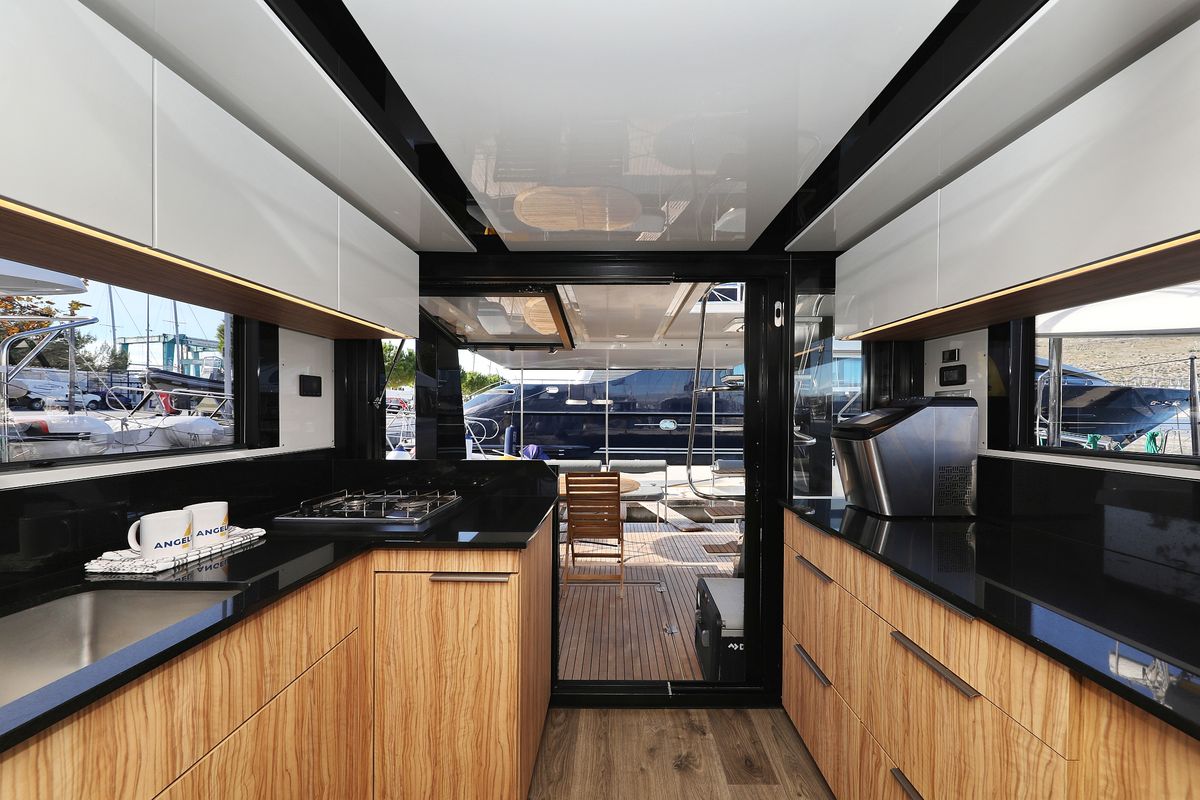 Galley of Fortuna, a Cobra Yachts Seamaster 45 yacht at Grad Trogir, Croatia