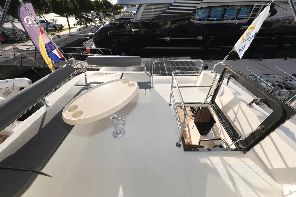 Deck of Fortuna, a Cobra Yachts Seamaster 45 yacht at Grad Trogir, Croatia