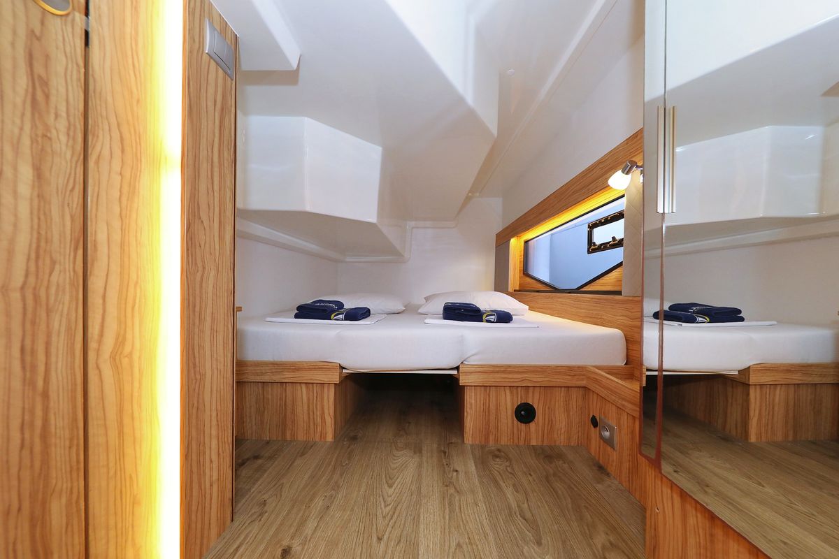 Cabin on Fortuna, a Cobra Yachts Seamaster 45 yacht at Grad Trogir, Croatia