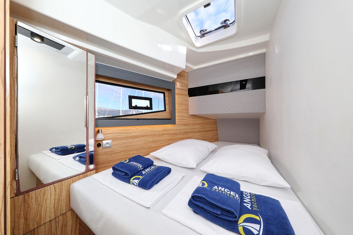 Cabin on Fortuna, a Cobra Yachts Seamaster 45 yacht at Grad Trogir, Croatia