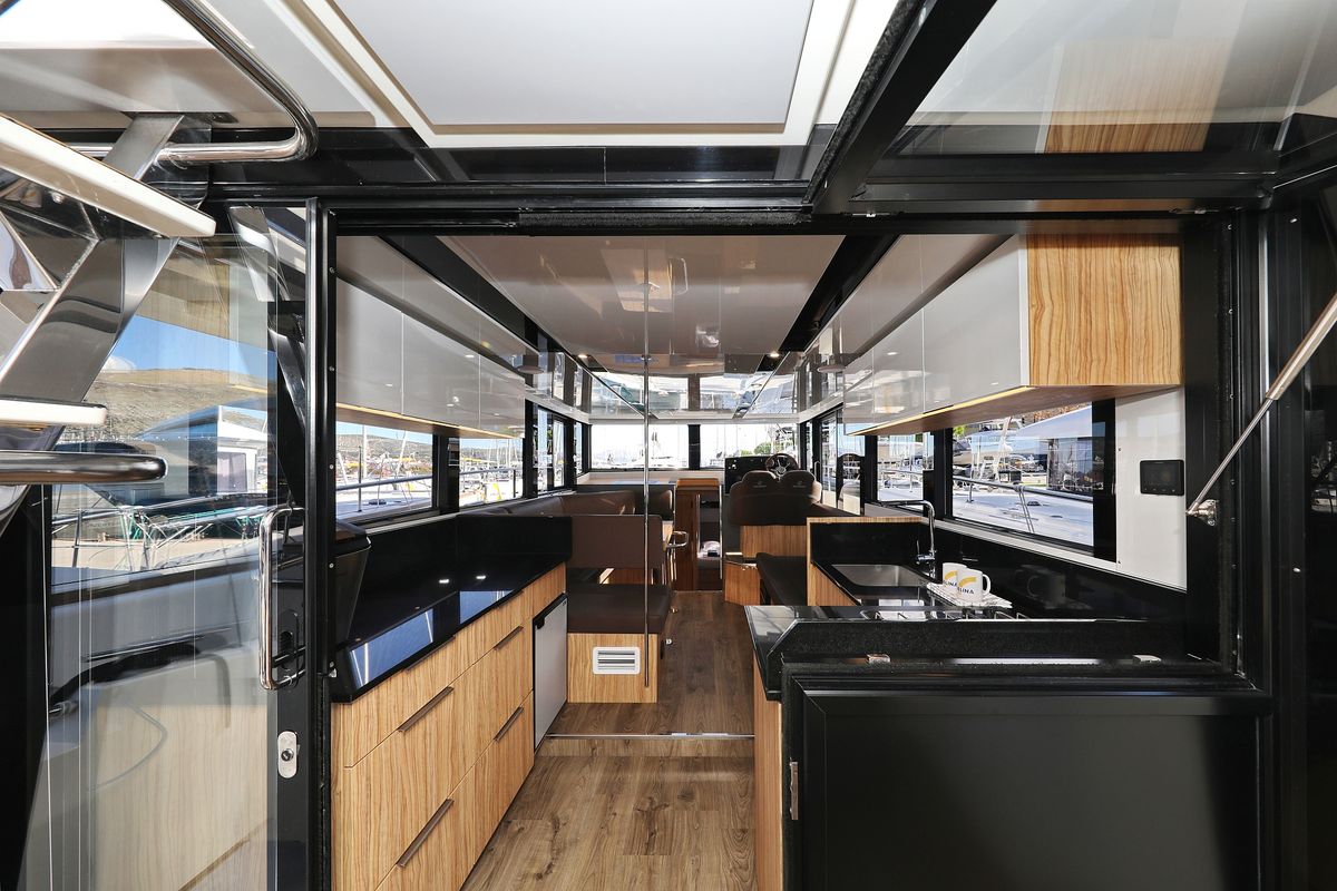 Salon of Fortuna, a Cobra Yachts Seamaster 45 yacht at Grad Trogir, Croatia