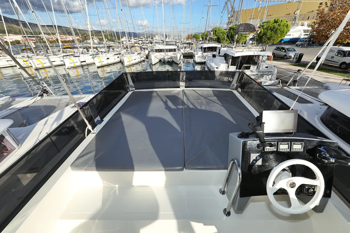 Deck of Fortuna, a Cobra Yachts Seamaster 45 yacht at Grad Trogir, Croatia