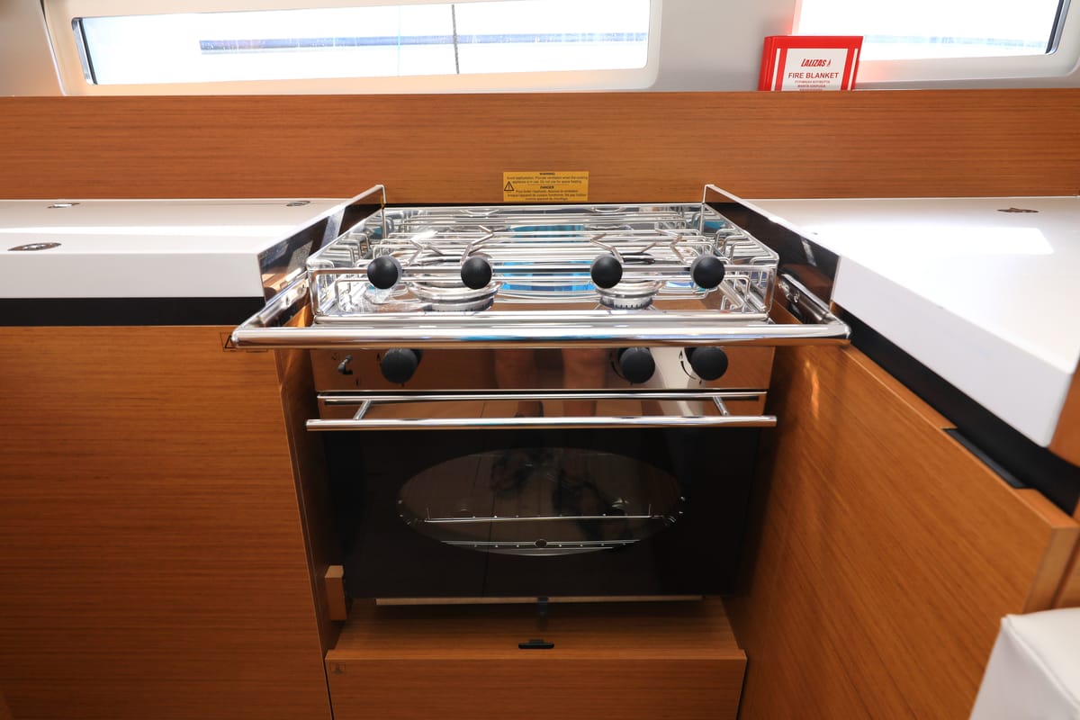 Galley of Vague, a Jeanneau Sun Odyssey 410 sailboat at Zadar, Croatia