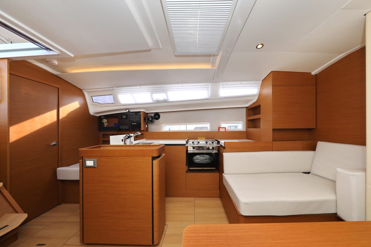 Galley of Vague, a Jeanneau Sun Odyssey 410 sailboat at Zadar, Croatia