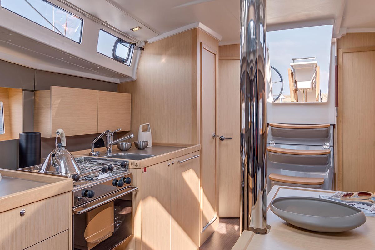 Galley of Oceanis 38.1 Classic, a Beneteau Oceanis 38.1 sailboat at Tonnarella, Italy