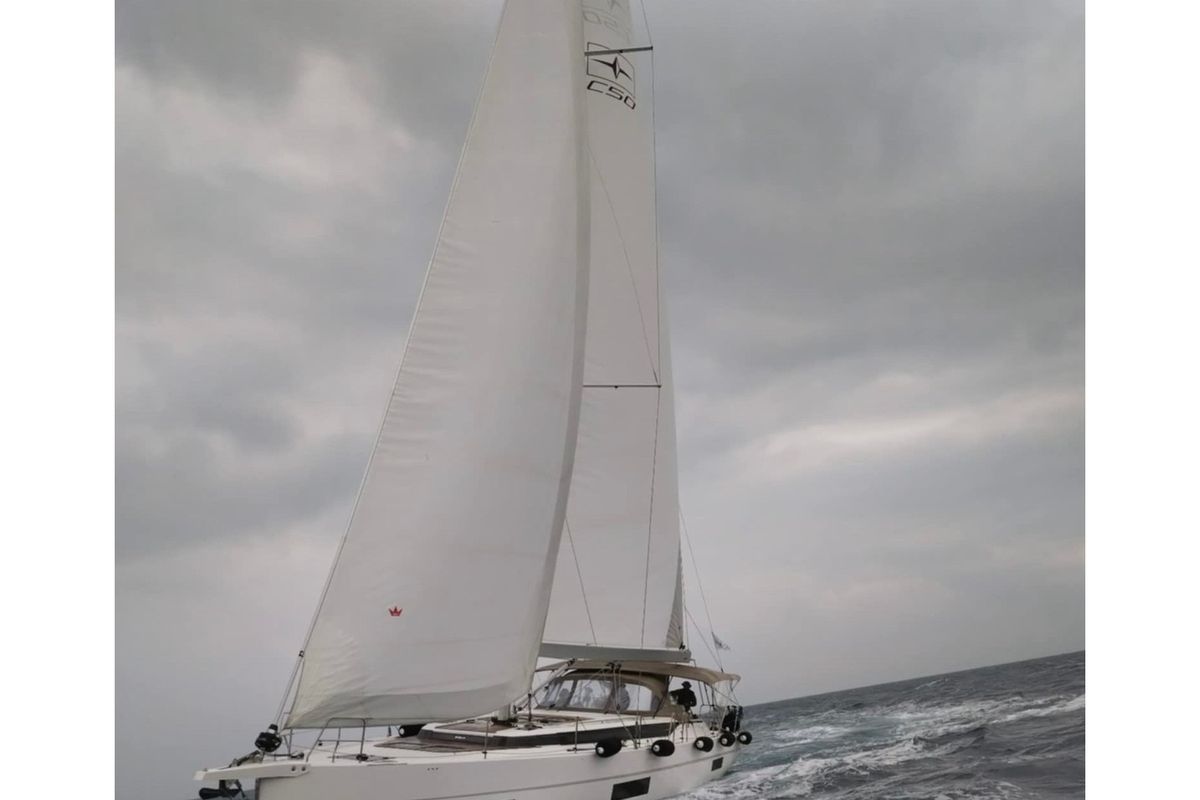 Exterior view of Vela , a Bavaria C50 sailboat at Volos Municipality, Greece