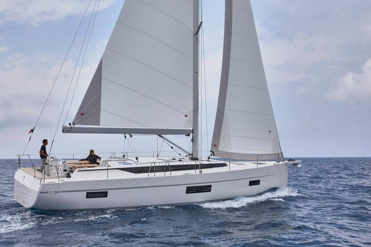 Exterior view of Vela , a Bavaria C50 sailboat at Volos Municipality, Greece