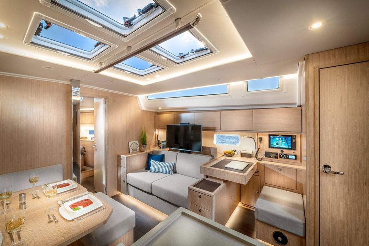 Salon of Vela , a Bavaria C50 sailboat at Volos Municipality, Greece