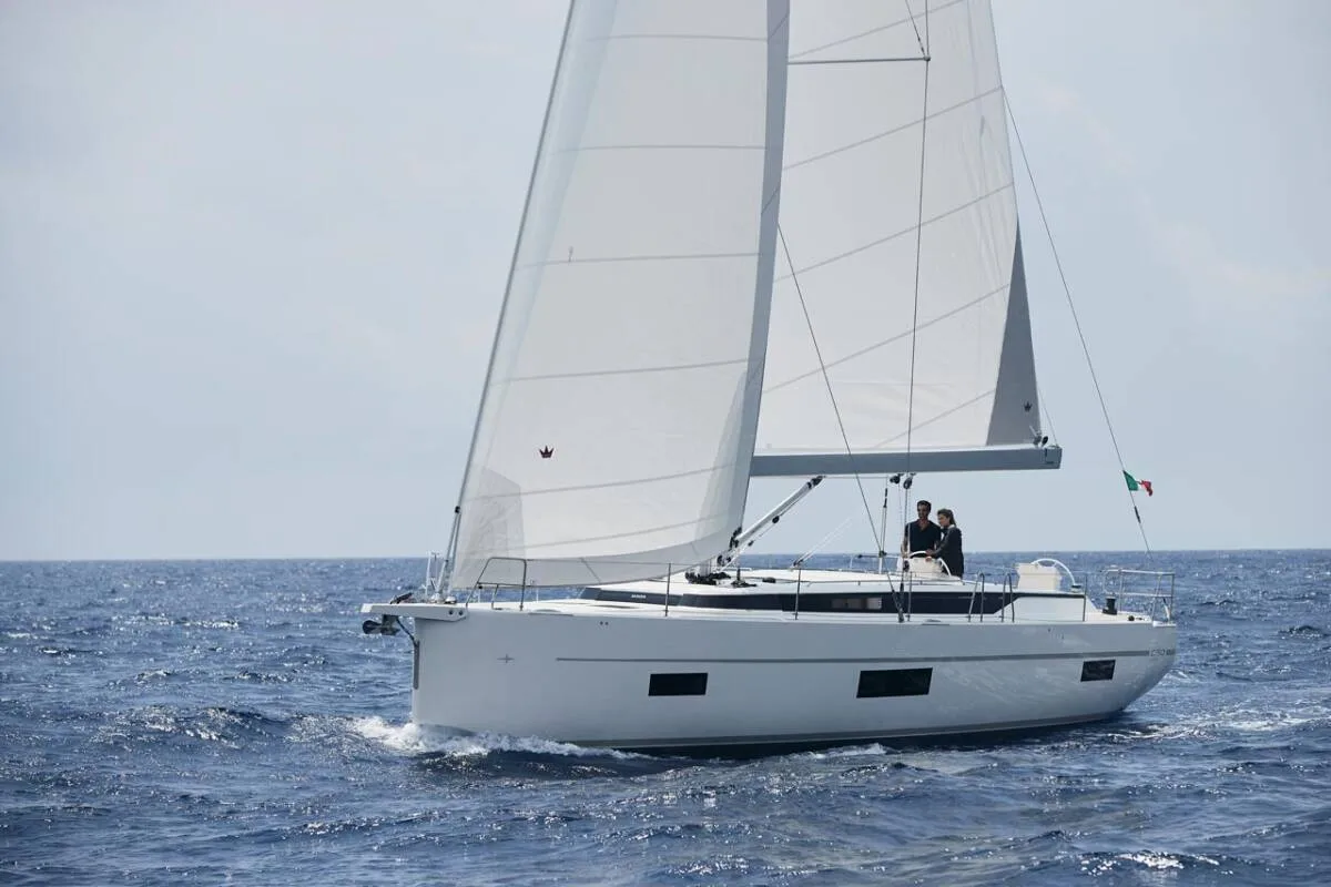 Exterior view of Vela , a Bavaria C50 sailboat at Volos Municipality, Greece