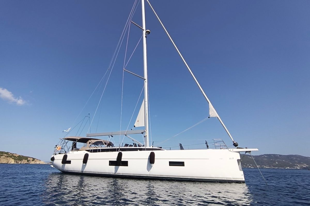 Exterior view of Vela , a Bavaria C50 sailboat at Volos Municipality, Greece