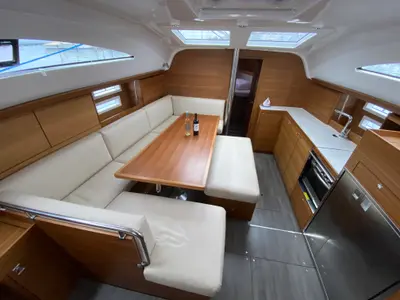Salon of VIKI, a Elan Impression 45.1 sailboat at Grad Pula, Croatia