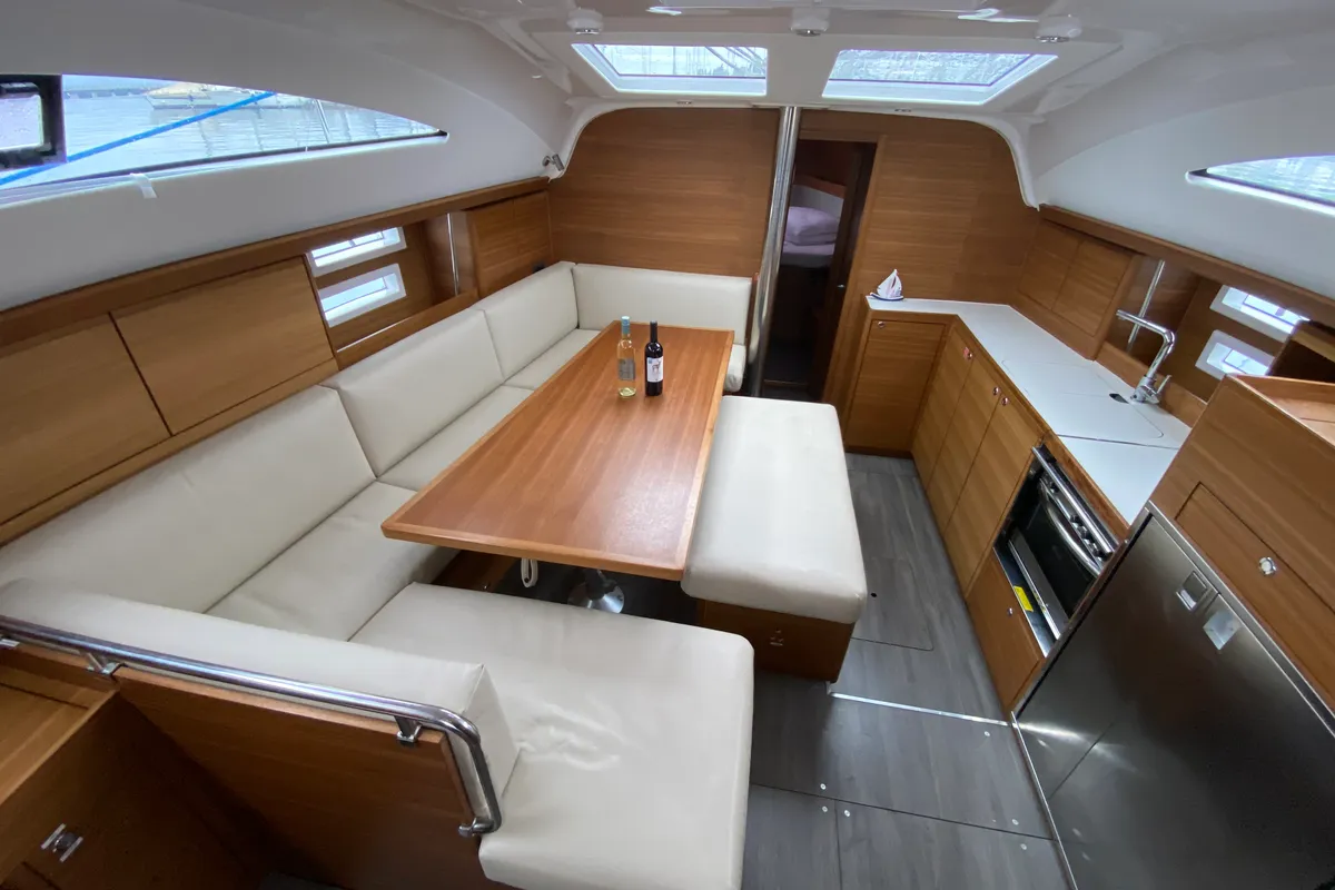 Salon of VIKI, a Elan Impression 45.1 sailboat at Grad Pula, Croatia