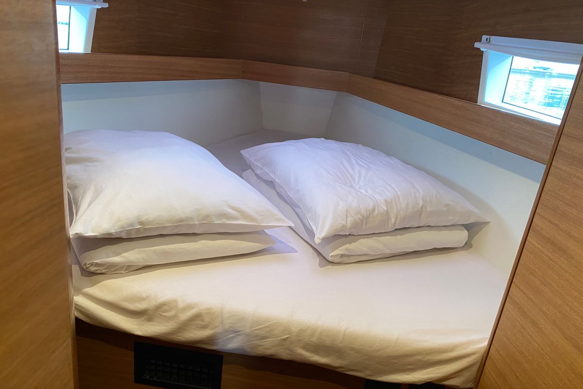 Cabin on VIKI, a Elan Impression 45.1 sailboat at Grad Pula, Croatia
