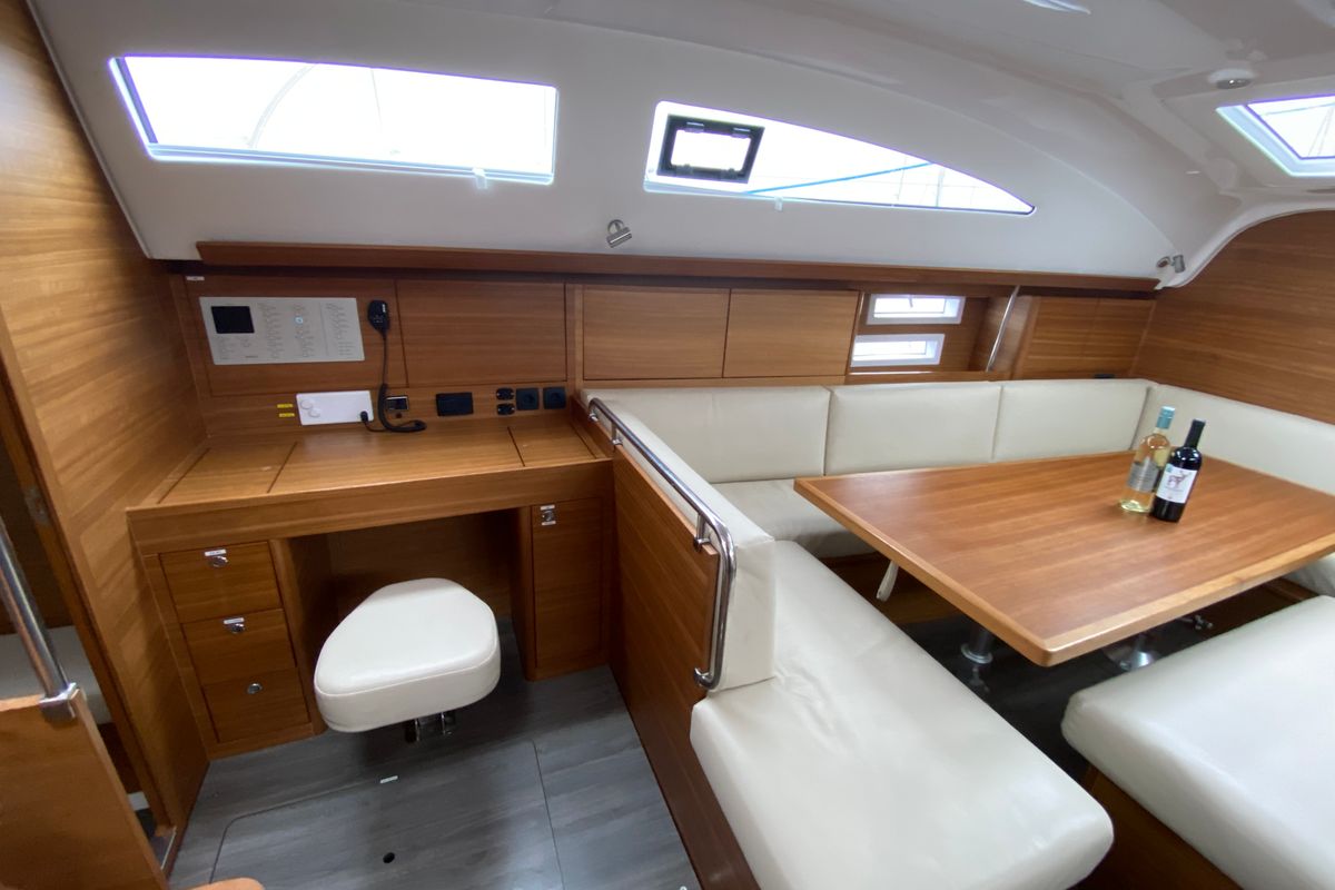 Salon of VIKI, a Elan Impression 45.1 sailboat at Grad Pula, Croatia